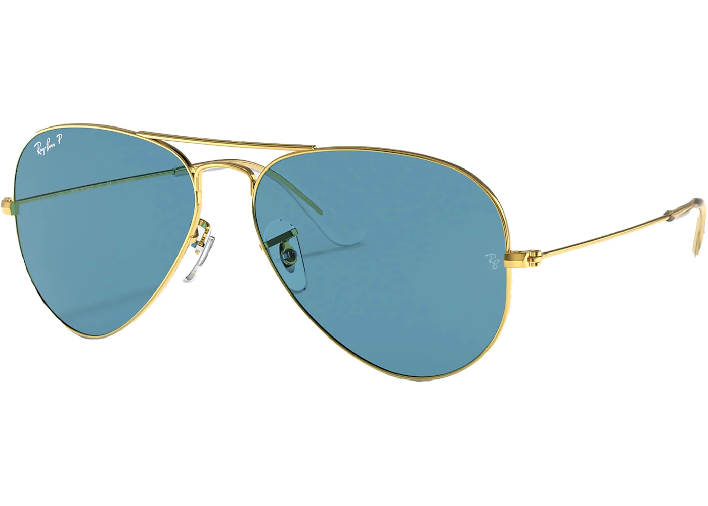 Ray-Ban Aviator Sunglasses Matte Gold/Blue Mirror (RB3025