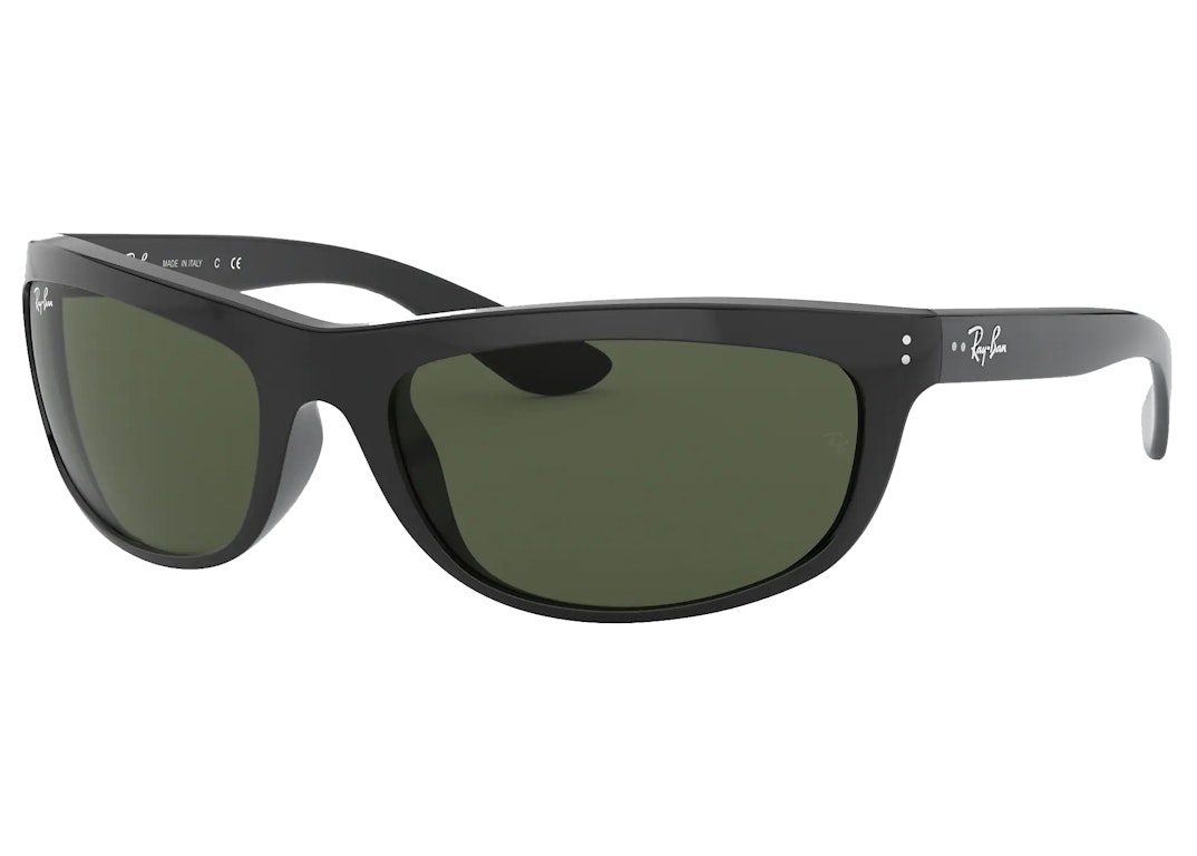 Pre-owned Ray Ban Ray-ban Balorama Sunglasses Black/crystal Green (rb4089)