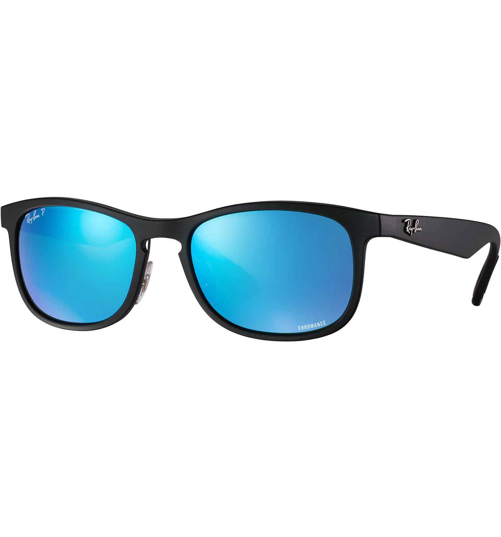 Ray-Ban Chromance Sunglasses Matte Black/Blue Flash - US
