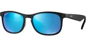 Ray-Ban Chromance Sunglasses Matte Black/Blue Flash