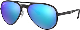 Ray-Ban Chromance Sunglasses Matte Black/Blue Mirror (RB4320CH)