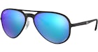 Ray-Ban Chromance Sunglasses Matte Black/Blue Mirror (RB4320CH)