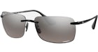 Ray-Ban Chromance Sunglasses Shiny Black/Grey Silver Mirror (RB4255)