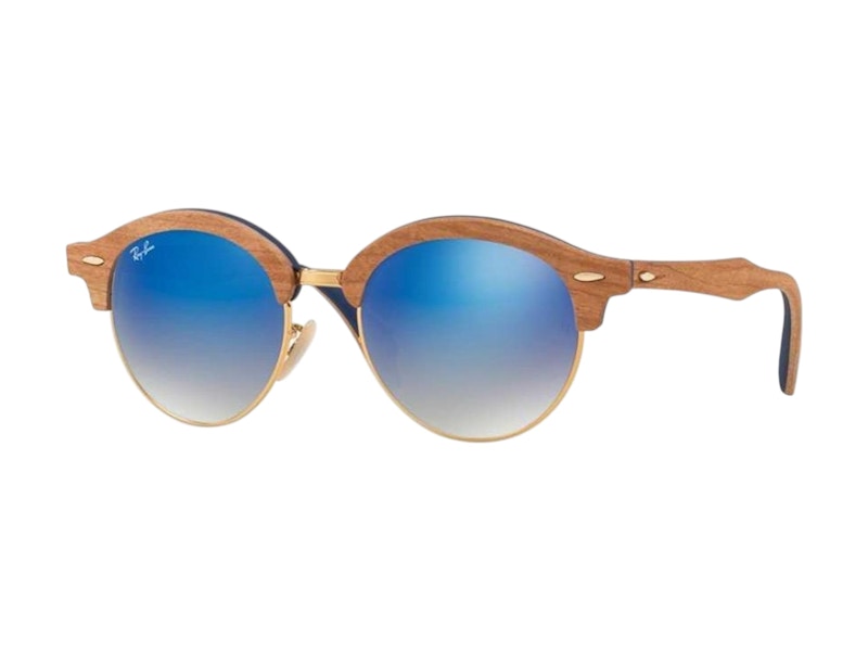 Pre-owned Ray Ban Rayban Iridium Round Sunglasses In Wood (rb4246m/11807q/51)