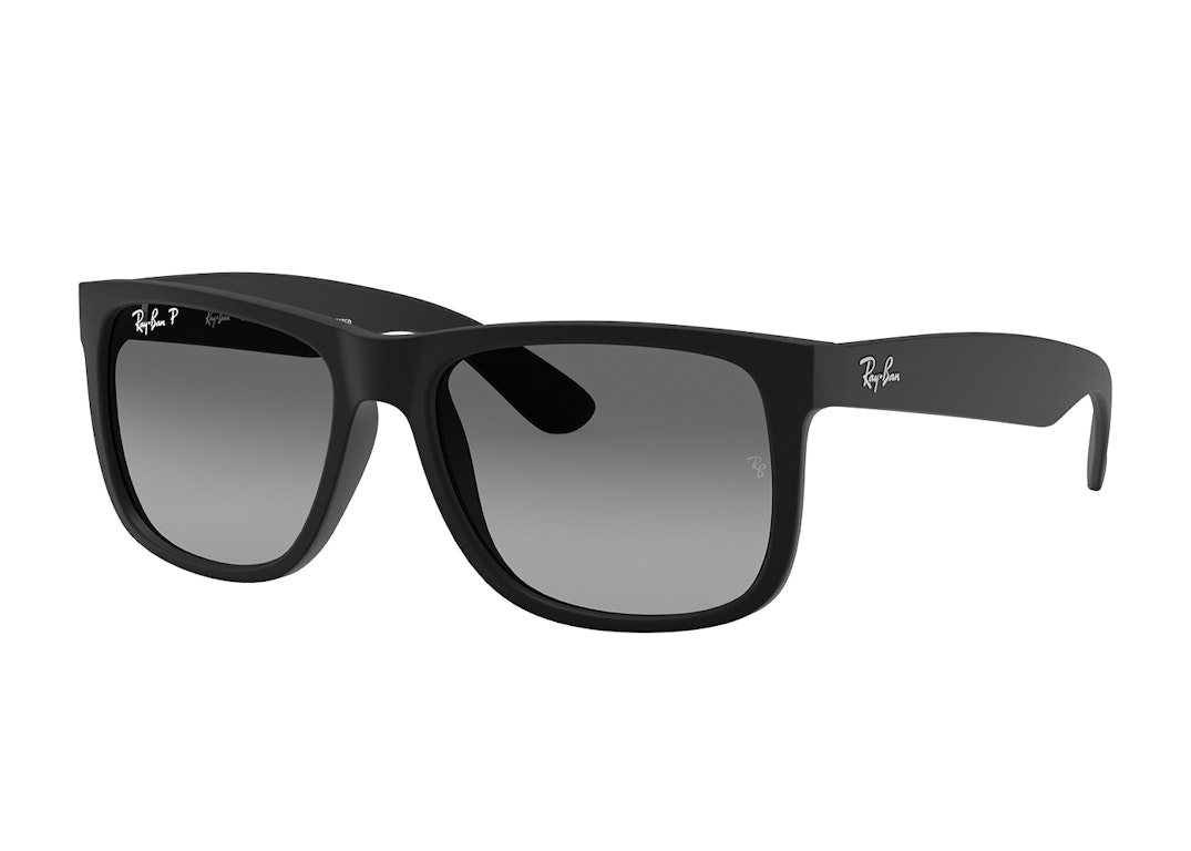 Pre-owned Ray Ban Ray-ban Justin Classic Low Bridge Fit Sunglasses Black/grey Gradient (rb4165f 622/t3 55-17)