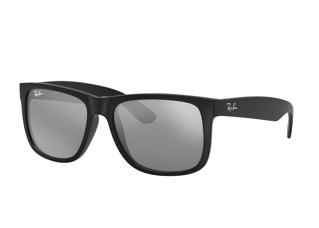 Pre-owned Ray Ban Ray-ban Justin Color Mix Low Bridge Fit (non-polarized) Sunglasses Black/grey Mirror (rb4165f 622/6g In Black/grey Mirror (rb4165f 622/6g 55-17)