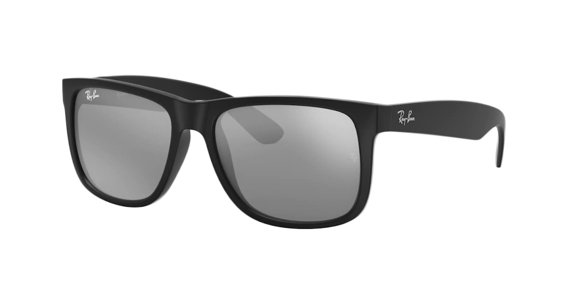 Pre-owned Ray Ban Ray-ban Justin Color Mix Low Bridge Fit Sunglasses Black/grey Mirror