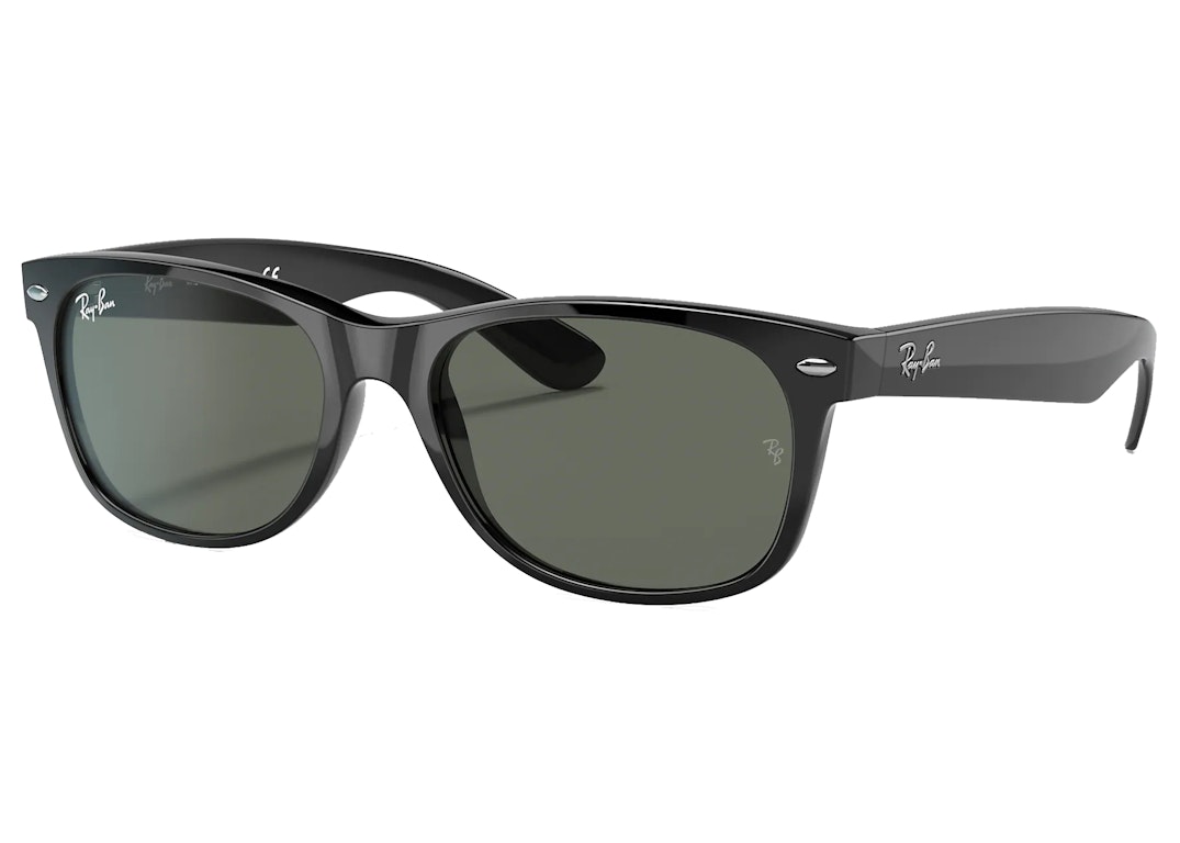 Pre-owned Ray Ban Ray-ban New Wayfarer Sunglasses Black/green (rb2132f)