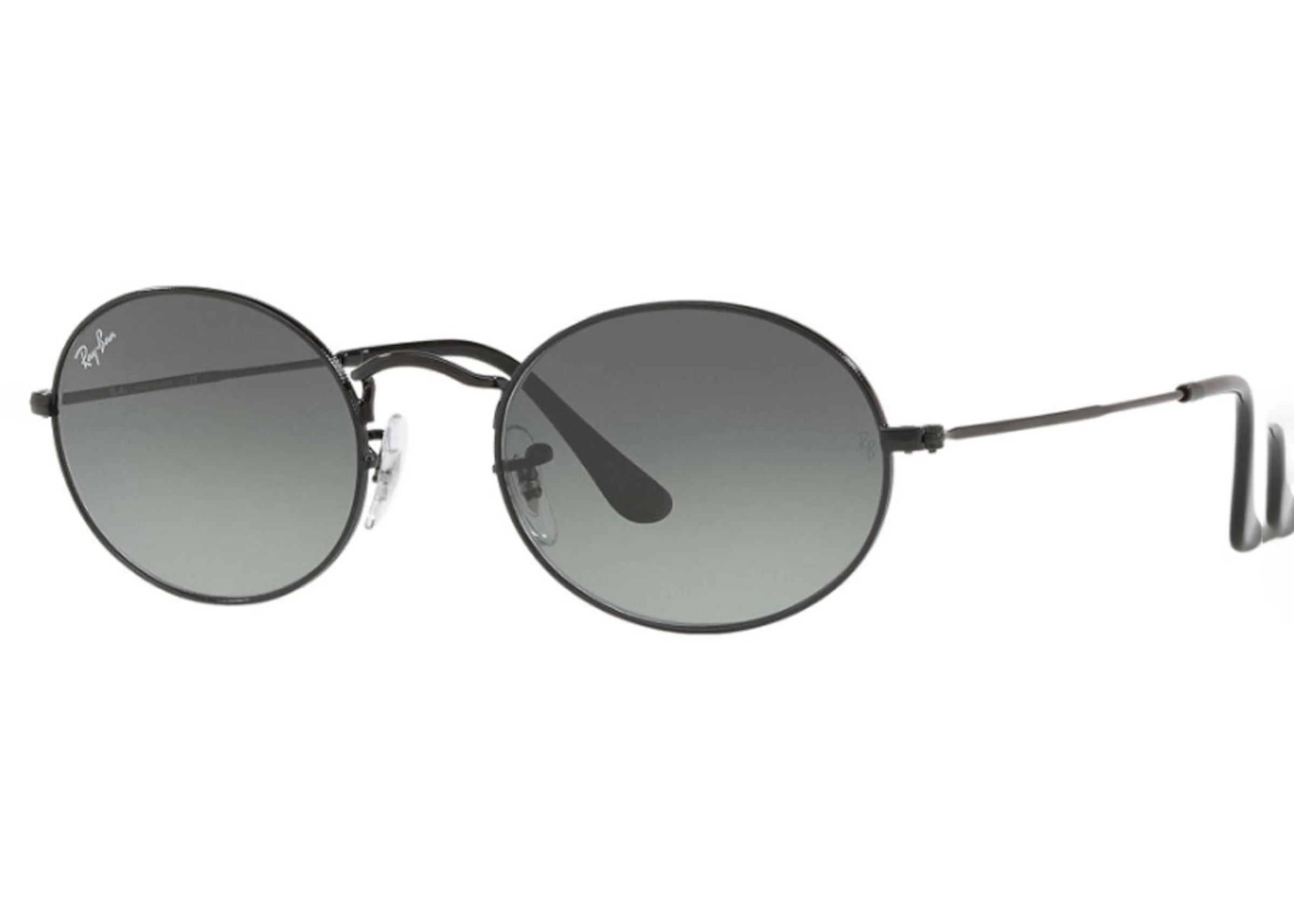 Lastig Amuseren Antecedent Ray-Ban Oval Flat Sunglasses Polished Black/Grey - US