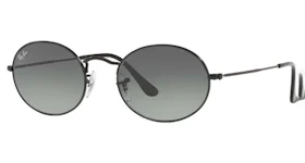 Ray-Ban Oval Flat Sunglasses Polished Black/Grey (RB3547N)