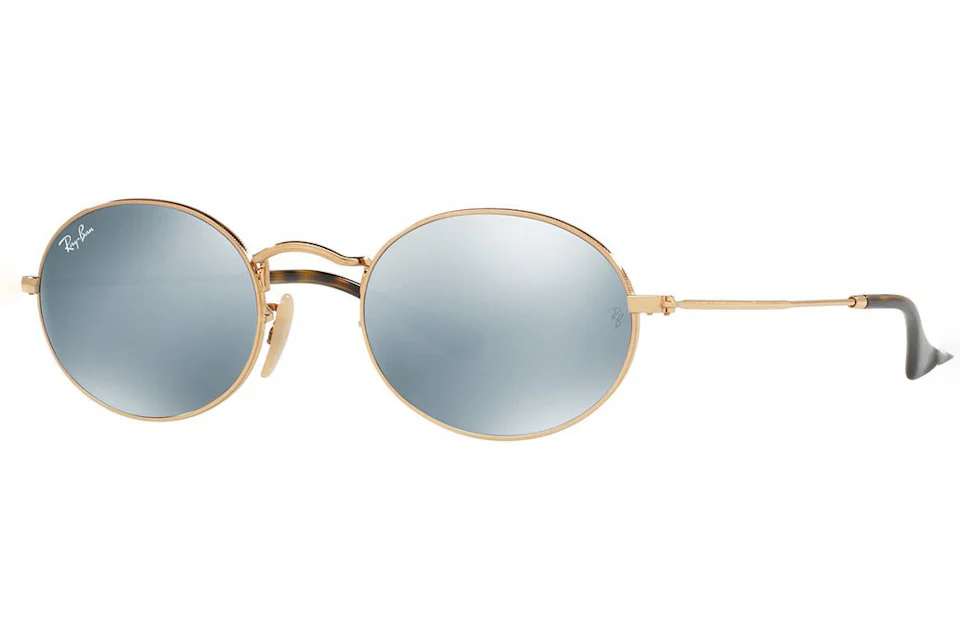 Ray-Ban Oval Flat Sunglasses Polished Gold/Grey (RB3547N) Men's - GB