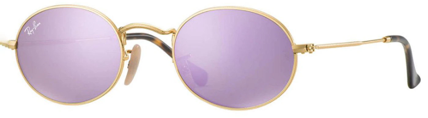 Ray-Ban Oval Flat Sunglasses Polished Gold/Lilac - US