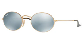 Ray-Ban Oval Flat Sunglasses Polished Gold/Silver (RB3547N)