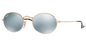 Ray-Ban Oval Flat Sunglasses Polished Gold/Silver