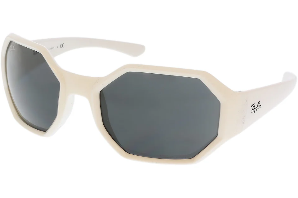Ray-Ban Oval Sunglasses Gloss White (0RB4337 649187) in Acetate/Metal - US