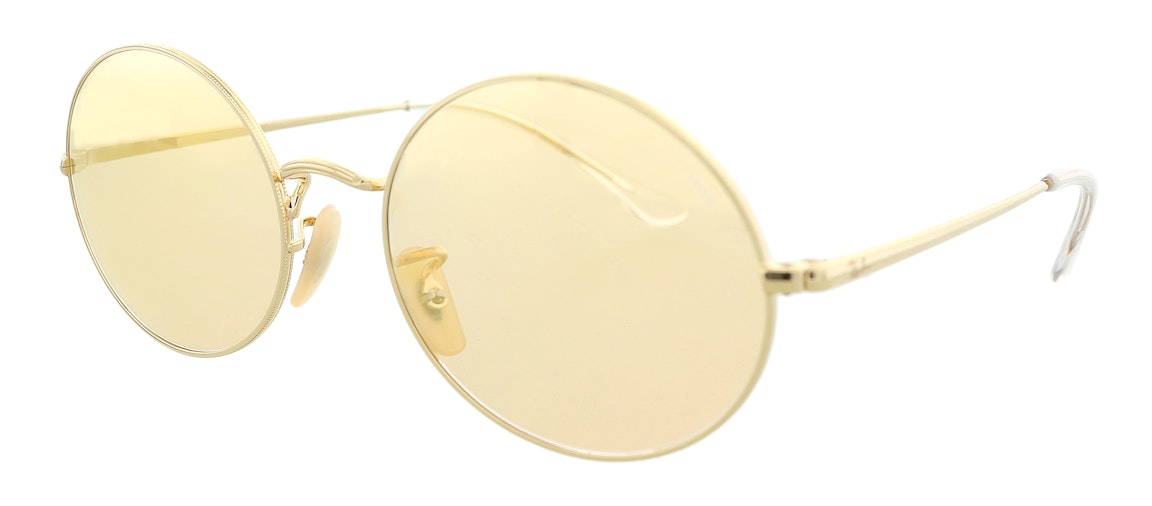 Pre-owned Ray Ban Ray-ban Oval Sunglasses Shiny Gold (0rb1970 001/b4)