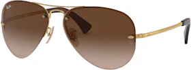 Ray-Ban RB3449 Sunglasses Gold/Light Brown (RB3449)