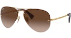 Ray-Ban RB3449 Sunglasses Gold/Light Brown (RB3449)