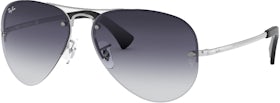 Ray-Ban RB3449 Sunglasses Polished Silver/Grey (RB3449)