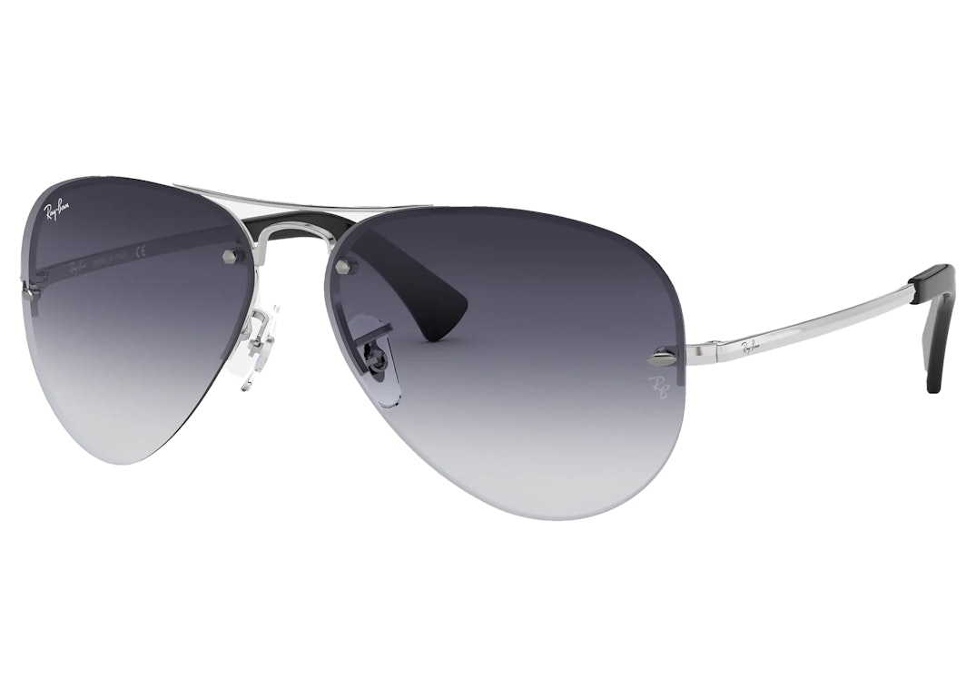 Pre-owned Ray Ban Ray-ban Rb3449 Sunglasses Polished Silver/grey (rb3449)