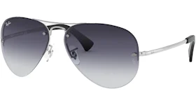 Ray-Ban RB3449 Sunglasses Polished Silver/Grey (RB3449)