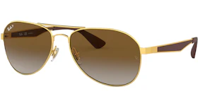 Ray-Ban RB3549 Sunglasses Polished Gold/Brown