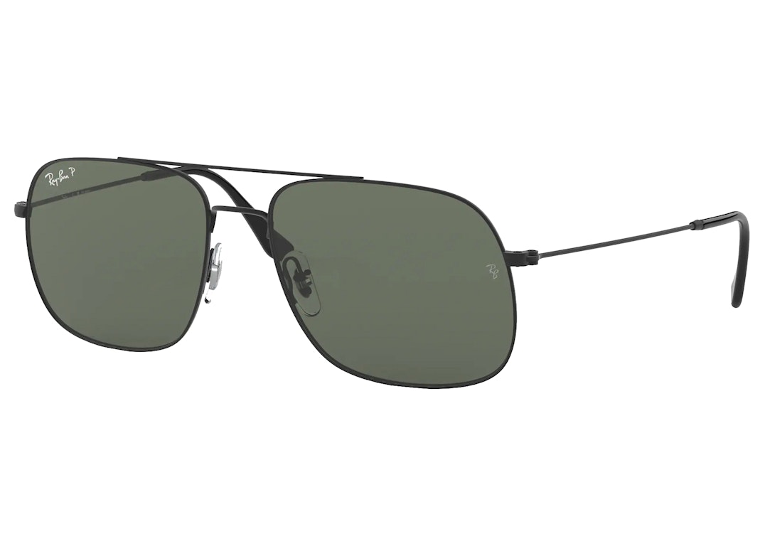 Pre-owned Ray Ban Ray-ban Rb3595 Sunglasses Black/green (rb3595)