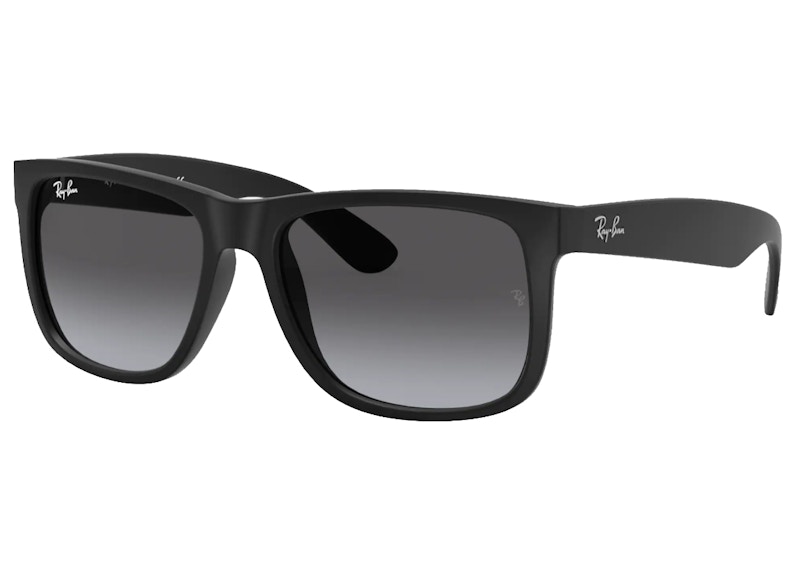 Pre-owned Ray Ban Men's Rayban The Justin Sunglasses In Black/grey Gradient (rb4165)