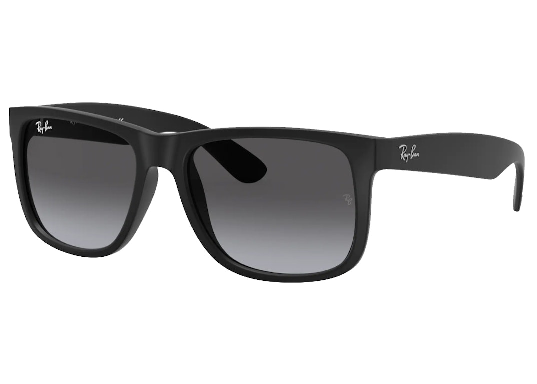 Pre-owned Ray Ban Ray-ban The Justin Sunglasses Black/grey Gradient (rb4165)