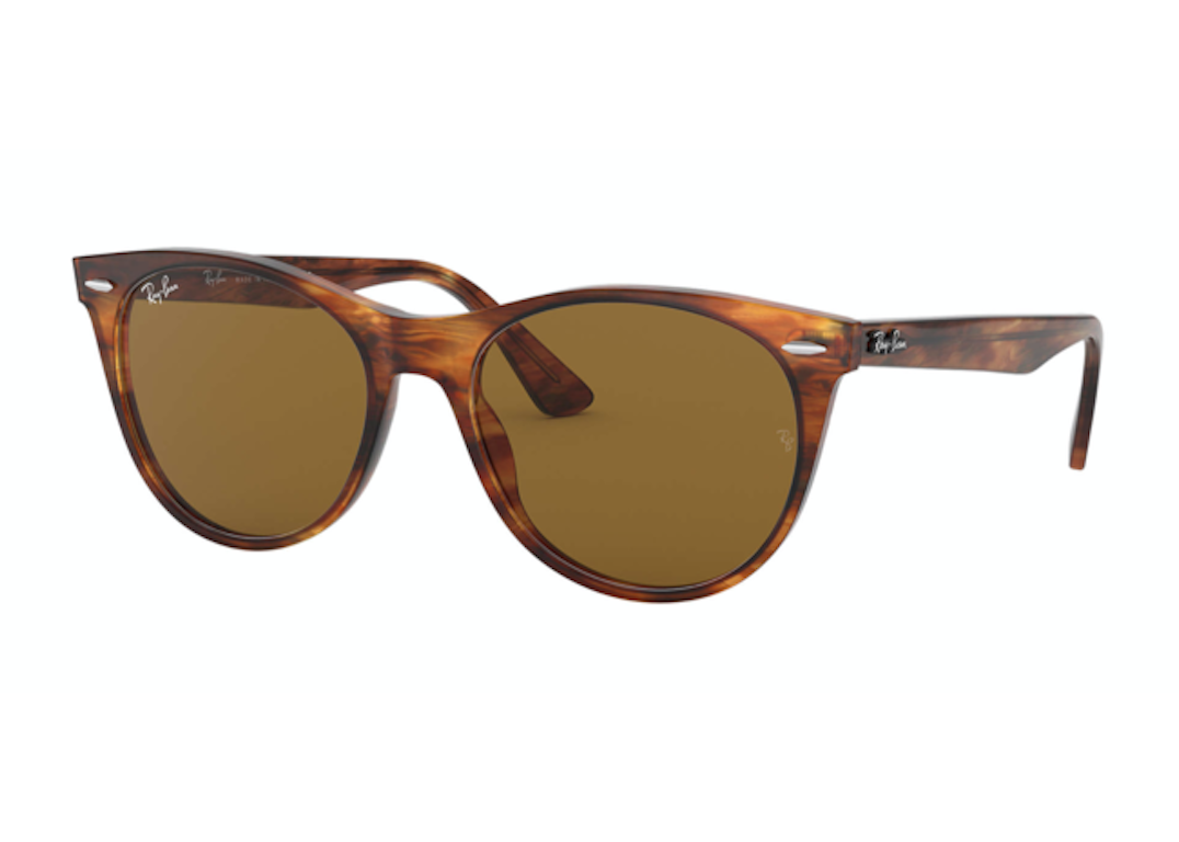 Pre-owned Ray Ban Ray-ban Wayfarer Ii Sunglasses Striped Havana/brown (0rb2185)