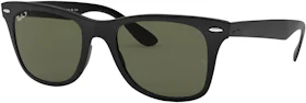 Ray-Ban Wayfarer Liteforce Sunglasses Matte Black/Green (RB4195)