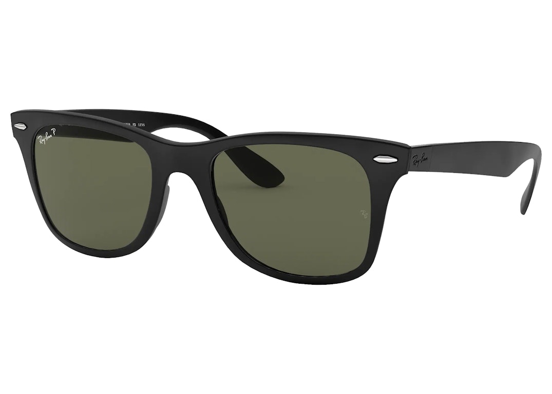 Pre-owned Ray Ban Ray-ban Wayfarer Liteforce Sunglasses Matte Black/green (rb4195)