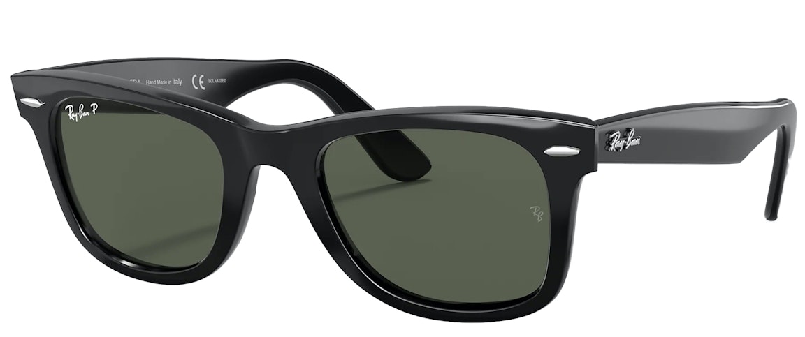 Pre-owned Ray Ban Ray-ban Wayfarer Sunglasses Black/green (rb2140)