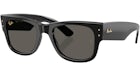 Ray-Ban x A$AP Rocky Mega Wayfarer Blacked Out Collection Sunglasses Black Dark Grey (RB0840S 6826J5 51-21)