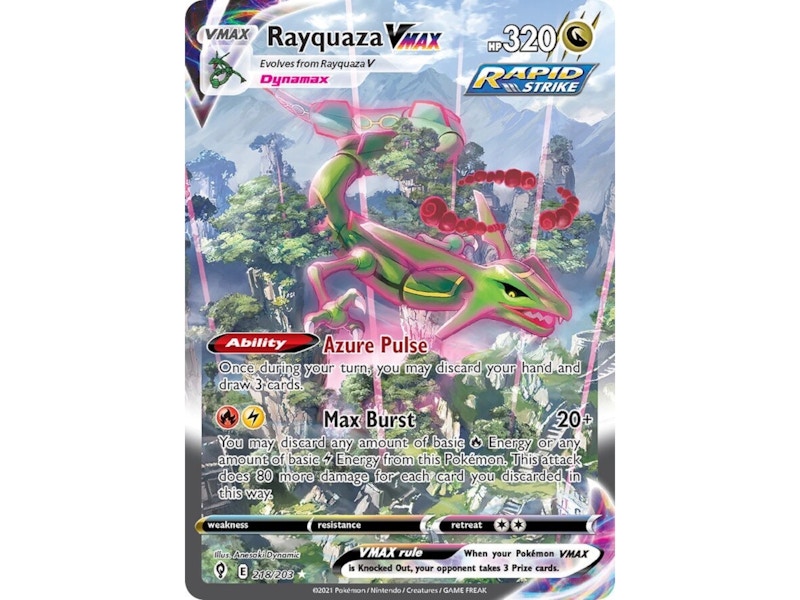 Rayquaza Vmax 2021 Pokmon Scarlet & Violet Evolving Skies Ultra Rare Vmax  218/203 Ungraded - 2021 - US