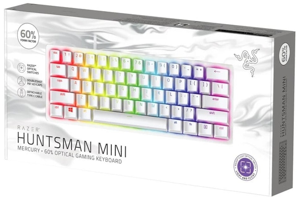 Razer Huntsman Mini Purple Switch Gaming Keyboard RZ03-03390300-R3M1  Mercury White - IT