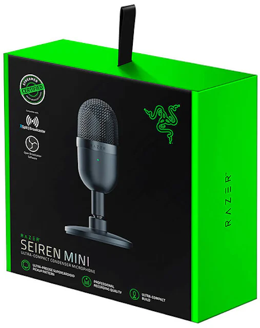 Razer Seiren Mini - USB Condenser Microphone for Streaming (Compact with  Supercardioid Polar Pattern, Tiltable Stand, Integrated Shock Absorber)