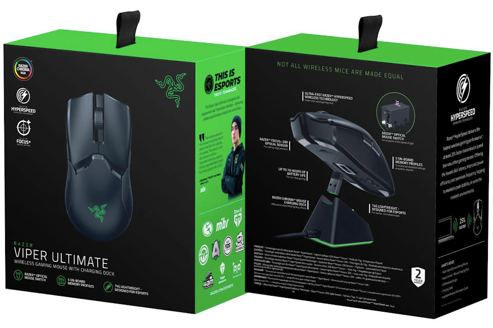 Razer Viper Ultimate Wireless Gaming Mouse With Charging Dock Rz01 R3u1 Black Gb Razer Viper Ultimate Wireless Gaming Mouse With Charging Dock Rz01 R3u1 Black Gb