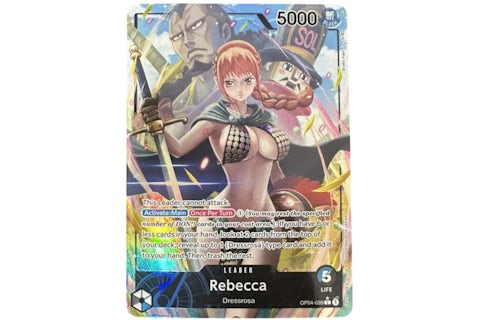 Rebecca 2023 Bandai One Piece Card Game Kingdoms of Intrigue Alt Art Leader OP04-039 Ungraded - 2023 - US Rebecca 2023 Bandai One Piece Card Game Kingdoms of Intrigue Alt Art Leader OP04-039 Ungraded - 2023 - US