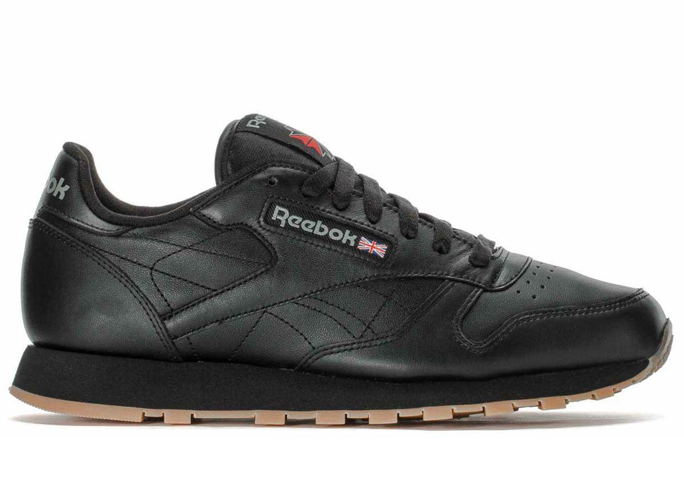 Reebok Classic Black Gum Leather Men Sneakers New In Box 100% Authentic 49798 