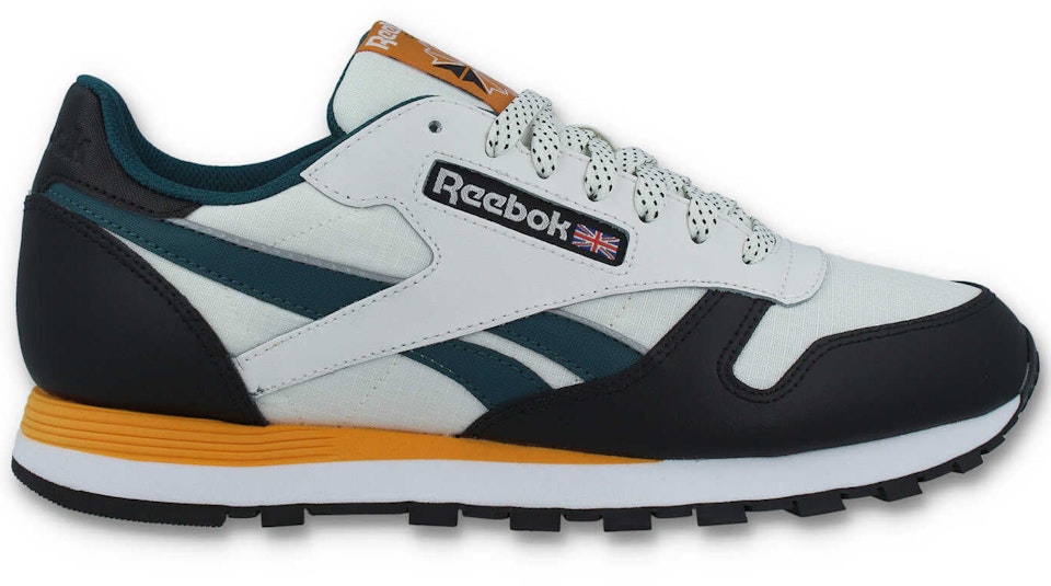 Máxima lineal Duque Reebok Classic Leather Chalk Black Teal Yellow Men's - GY2619 - US
