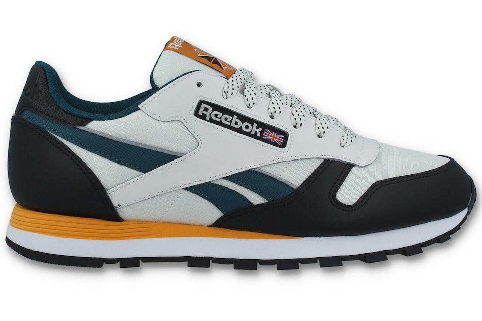 Reebok Classic Leather Black Teal Yellow Men's - GY2619 -