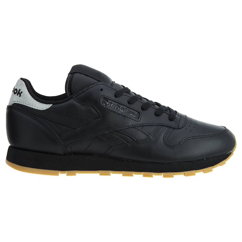 Reebok Classic Leather Met Diamond Shoes Black Gum Women s