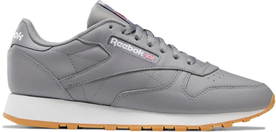 US Reebok Gum GY3599 Leather Men\'s - Classic Grey Pure -