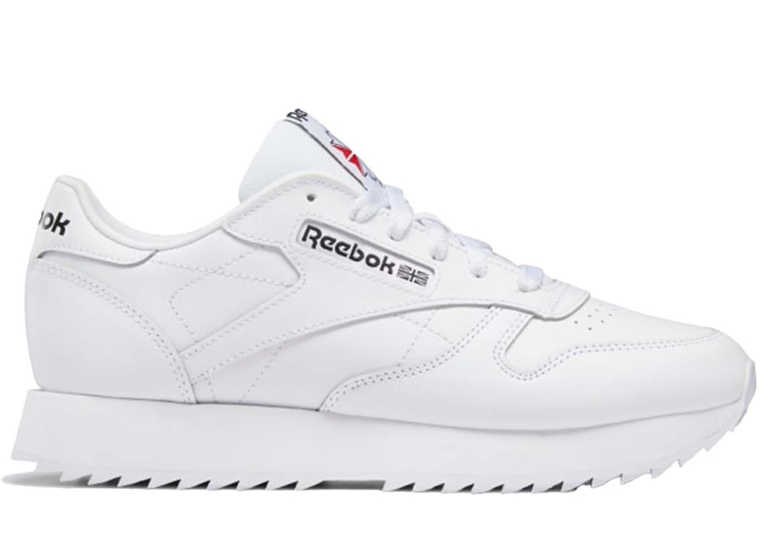 Pre-owned Reebok Classic Leather Ripple Triple White (women's) In Footwear White/footwear White/footwear White
