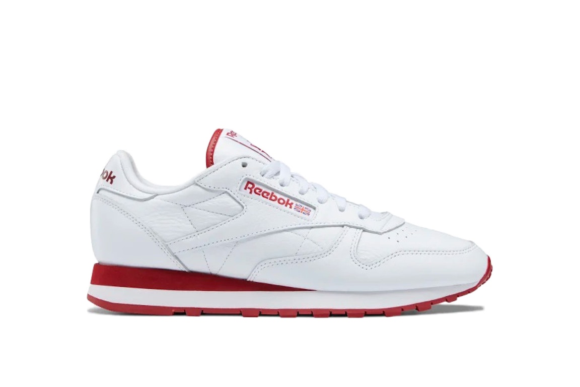Pre-owned Reebok Classic Leather White Flash Red In Ftwr White/flash Red/ftwr White