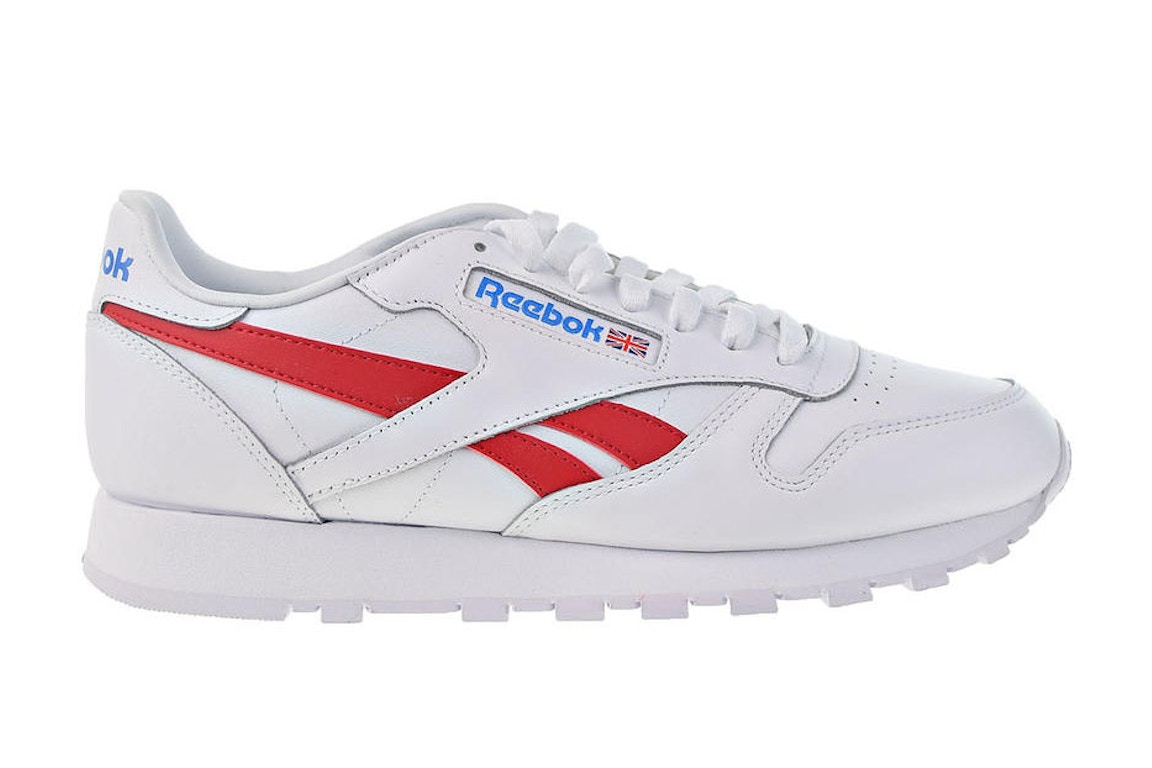 Pre-owned Reebok Classic Leather White Vector Red In White/vector Red/horizon Blue