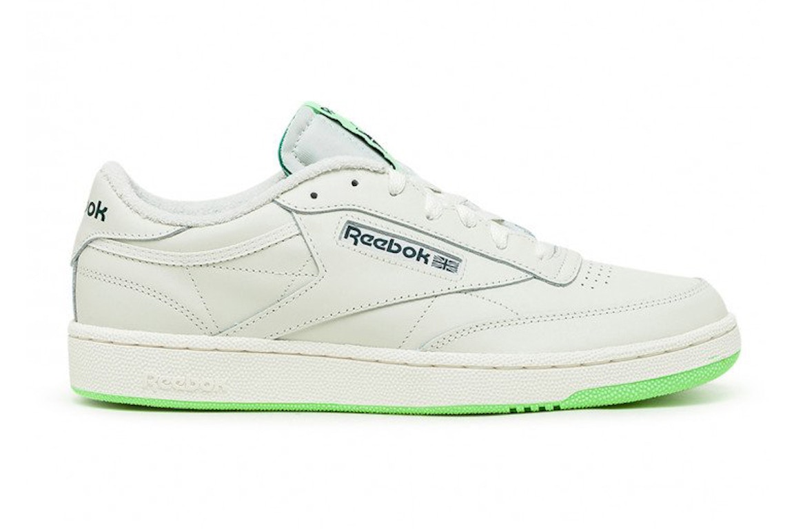 Pre-owned Reebok Club C 85 Chalk Neon Mint In Chalk/neon Mint/forest Green