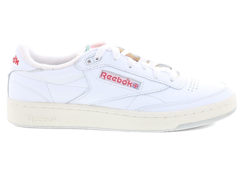 Pre-owned Reebok Men's  Club C 85 Vintage Sneakers In White/chalk/vector Red