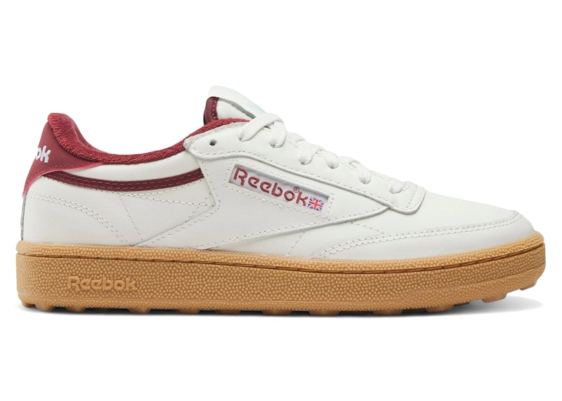国内配送 Reebok CLUB C 85 WHITE /MAROON Reebok Women's Club C 85 Chalk/Maroon/Coral Maroon Sneakers
